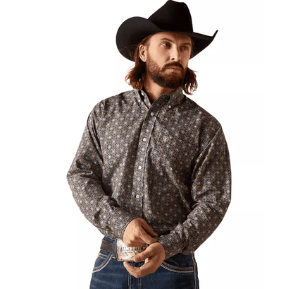 Ariat Men's Indigo Karsyn Wrinkle Free Classic Fit Long Sleeve Western Shirt 10047202