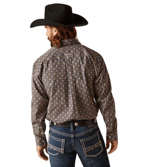 Ariat Men's Indigo Karsyn Wrinkle Free Classic Fit Long Sleeve Western Shirt 10047202