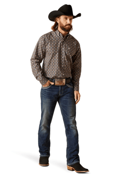 Ariat Men's Indigo Karsyn Wrinkle Free Classic Fit Long Sleeve Western Shirt 10047202
