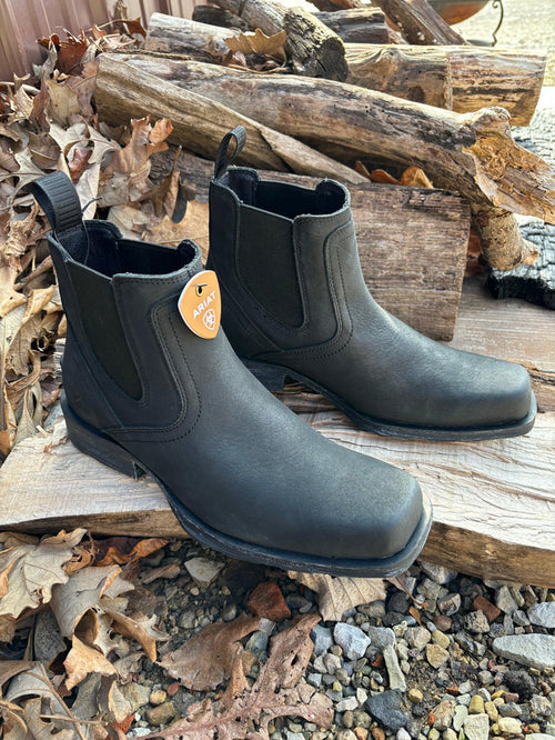 Ariat Men's Midtown Rambler Black Square Toe Chelsea Boots 10050876-Painted Cowgirl Western Store