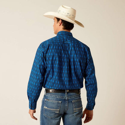 Ariat Men's Pascual Directoire Blue Classic Fit Long Sleeve Western Shirt 10048379-Painted Cowgirl Western Store