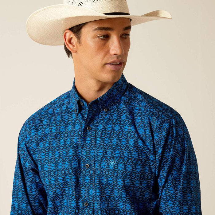 Ariat Men's Pascual Directoire Blue Classic Fit Long Sleeve Western Shirt 10048379-Painted Cowgirl Western Store