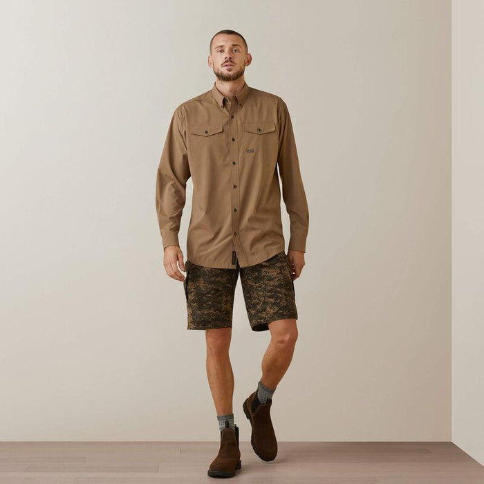 Ariat Men's Rebar Khaki VentTEK DuraStretch Long Sleeve Shirt 10043836-Painted Cowgirl Western Store
