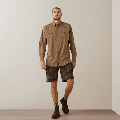 Ariat Men's Rebar Khaki VentTEK DuraStretch Long Sleeve Shirt 10043836-Painted Cowgirl Western Store