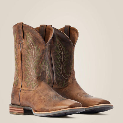 Ariat Men's Ridin' High Pecan Brown Square Toe Cowboy Boot 10042468-Painted Cowgirl Western Store