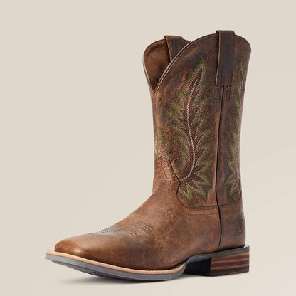Ariat Men's Ridin' High Pecan Brown Square Toe Cowboy Boot 10042468-Painted Cowgirl Western Store