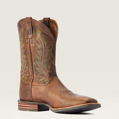 Ariat Men's Ridin' High Pecan Brown Square Toe Cowboy Boot 10042468-Painted Cowgirl Western Store