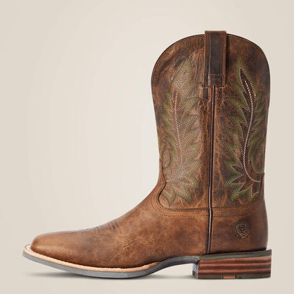 Ariat Men's Ridin' High Pecan Brown Square Toe Cowboy Boot 10042468-Painted Cowgirl Western Store