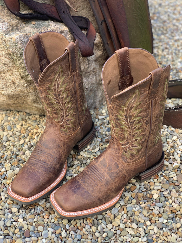 Ariat Men's Ridin' High Pecan Brown Square Toe Cowboy Boot 10042468-Painted Cowgirl Western Store