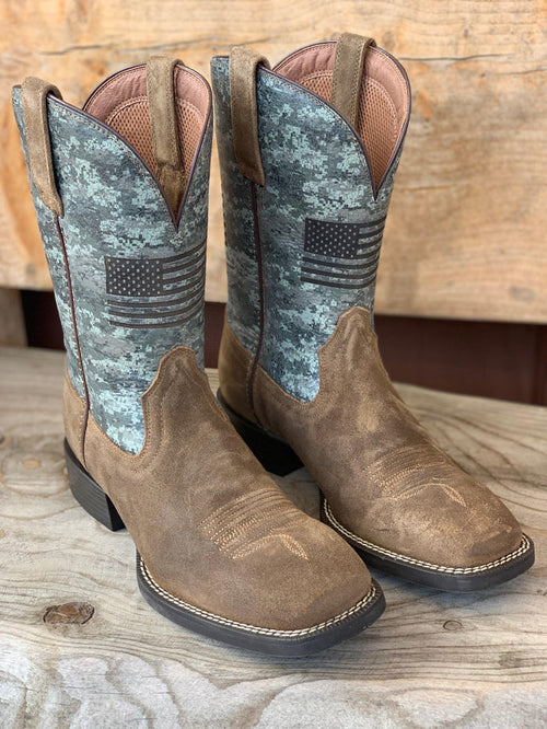 Ariat Men's Sport Flying Proud Square Toe Cowboy Boots 10042405-Painted Cowgirl Western Store