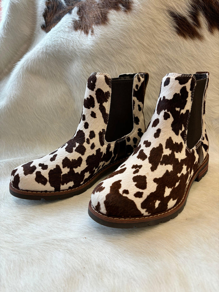 Ariat Women's Brown Cowhide Hair-On Wexford Lug Chelsea Bootie 10050915-Painted Cowgirl Western Store
