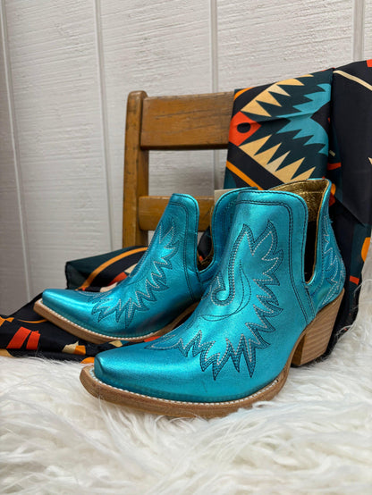 Ariat Women's Electric Calypso Metallic Blue Dixon Shortie Boots 10050873-Painted Cowgirl Western Store
