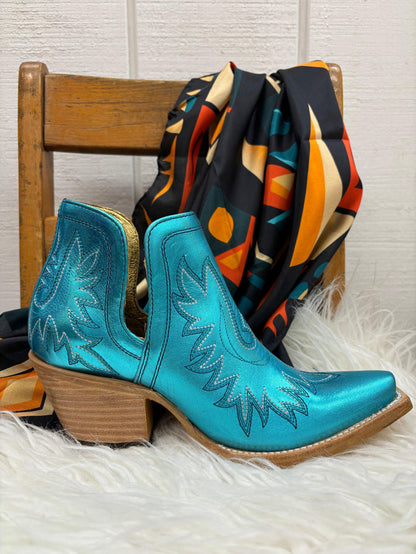 Ariat Women's Electric Calypso Metallic Blue Dixon Shortie Boots 10050873-Painted Cowgirl Western Store