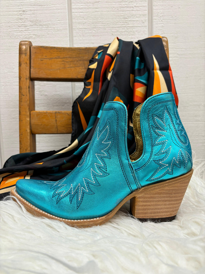 Ariat Women's Electric Calypso Metallic Blue Dixon Shortie Boots 10050873-Painted Cowgirl Western Store