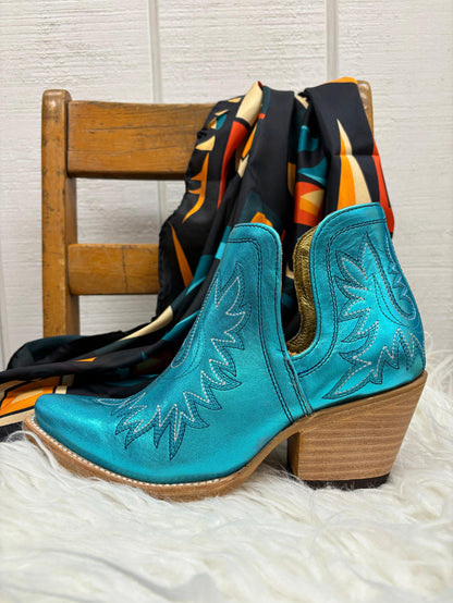 Ariat Women's Electric Calypso Metallic Blue Dixon Shortie Boots 10050873-Painted Cowgirl Western Store