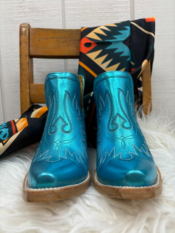 Ariat Women's Electric Calypso Metallic Blue Dixon Shortie Boots 10050873-Painted Cowgirl Western Store