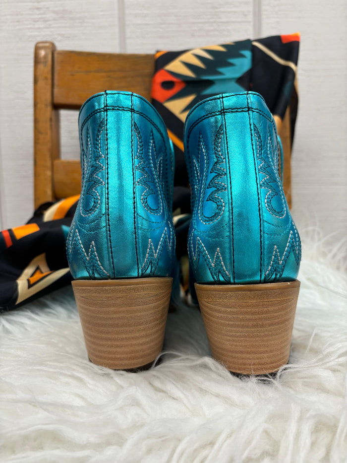 Ariat Women's Electric Calypso Metallic Blue Dixon Shortie Boots 10050873-Painted Cowgirl Western Store