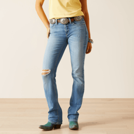 Ariat Women's Perfect Rise Light Wash Nika Straight Leg Jeans 10048271