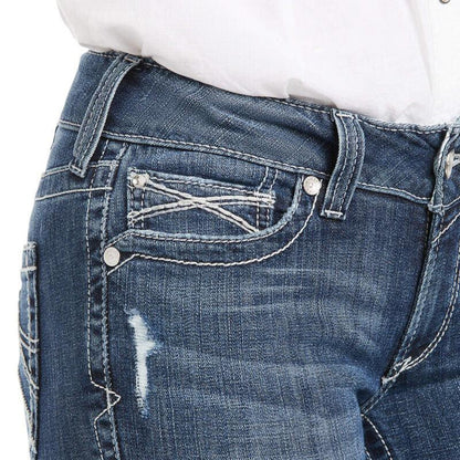 Ariat Women's REAL Mid Rise Gianna Stretch Straight Leg Jeans 10034655-Painted Cowgirl Western Store