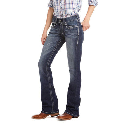 Ariat Women's REAL Mid Rise Stretch Boot Cut Jeans 10017510-Painted Cowgirl Western Store