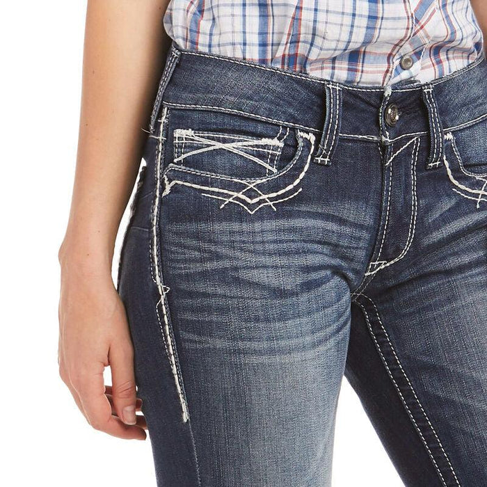 Ariat Women's REAL Mid Rise Stretch Boot Cut Jeans 10017510-Painted Cowgirl Western Store