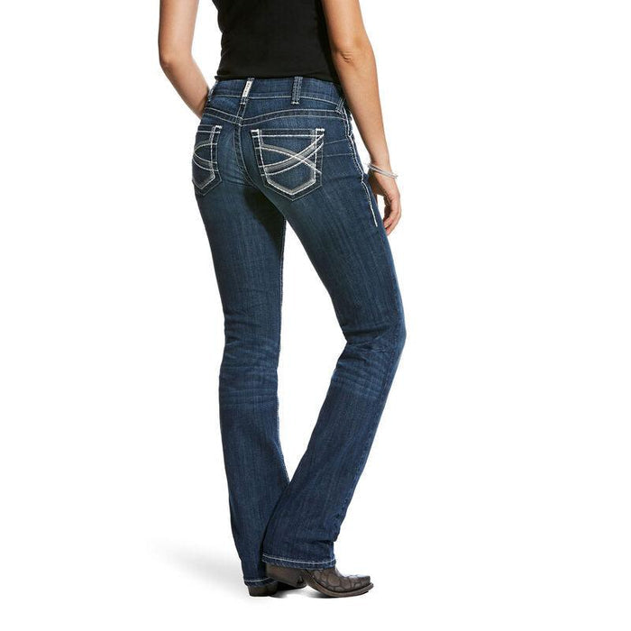 Ariat Women's REAL Mid Rise Stretch Stackable Straight Leg Jeans 10024300-Painted Cowgirl Western Store