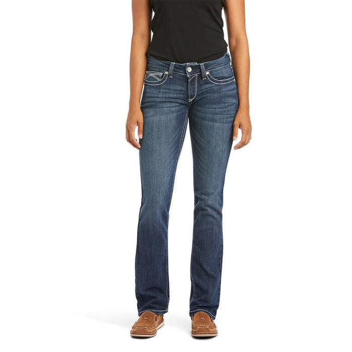 Ariat Women's REAL Mid Rise Stretch Stackable Straight Leg Jeans 10024300-Painted Cowgirl Western Store