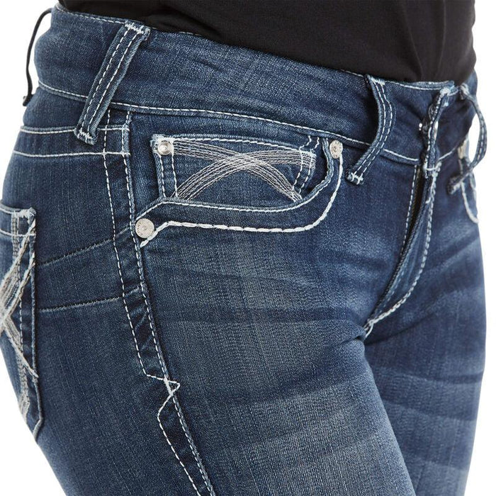 Ariat Women's REAL Mid Rise Stretch Stackable Straight Leg Jeans 10024300-Painted Cowgirl Western Store