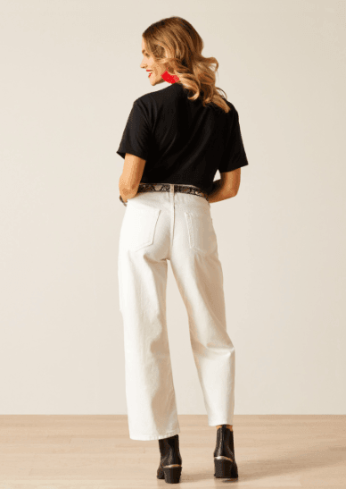Ariat Women's White Ultra High Rise Tomboy Wide Crop Jeans 10048256