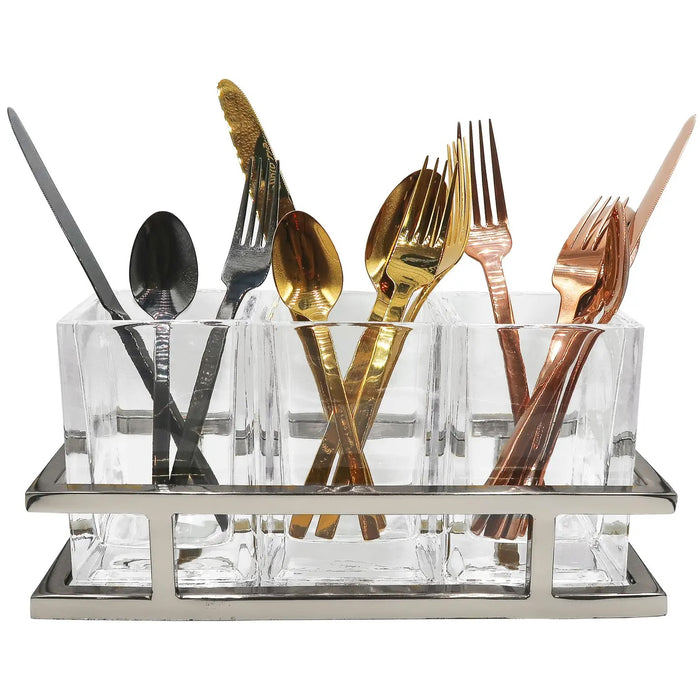 ASPEN SILVERWARE CADDY IN SILVER