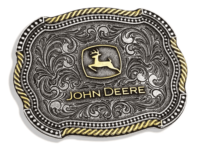 Attitude x Montana Silversmith John Deere Scalloped Duo Belt Buckle A718JD