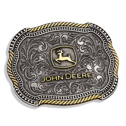 Attitude x Montana Silversmith John Deere Scalloped Duo Belt Buckle A718JD-Painted Cowgirl Western Store