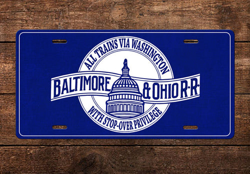 Baltimore & Ohio (B&O) - Via DC - License Plate