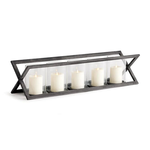 BAXTON AGED ZINC 5 PILLAR CANDLE HOLDER