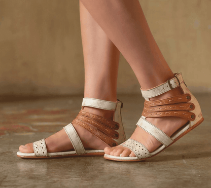 Bed Stu Women's Artemis in Nectar White & Tan Lux Leather Sandals F373025-NTTN