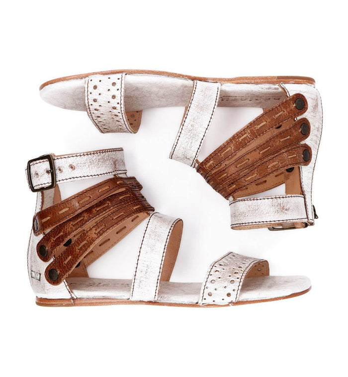 Bed Stu Women's Artemis in Nectar White & Tan Lux Leather Sandals F373025-NTTN-Painted Cowgirl Western Store