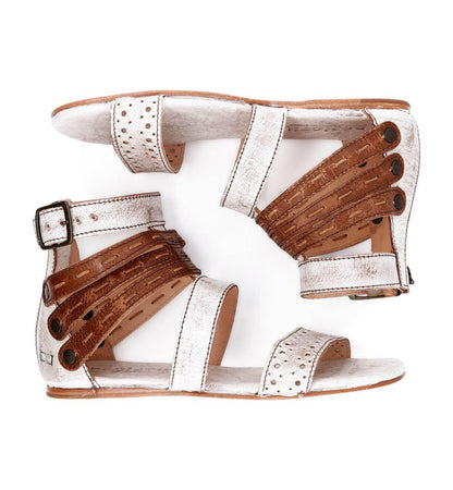 Bed Stu Women's Artemis in Nectar White & Tan Lux Leather Sandals F373025-NTTN-Painted Cowgirl Western Store