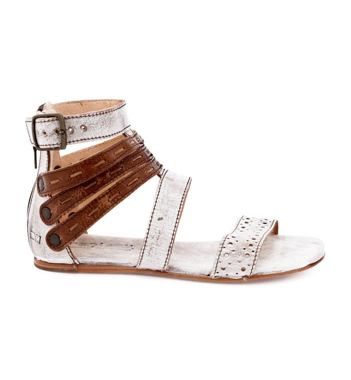 Bed Stu Women's Artemis in Nectar White & Tan Lux Leather Sandals F373025-NTTN-Painted Cowgirl Western Store