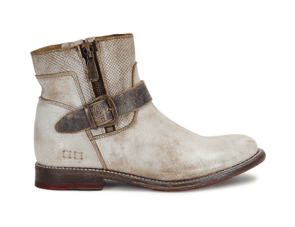 Bed Stu Women's Becca Nectar Lux Rustic White Leather Ankle Boots F321118 NTBK