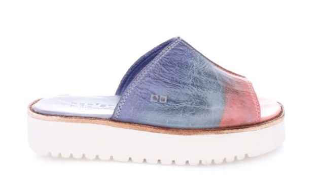 Bed Stu Women's FAIRLEE II Cotton Candy Tie Dye Leather Slide Platform Sandal F395005-CTCNTD