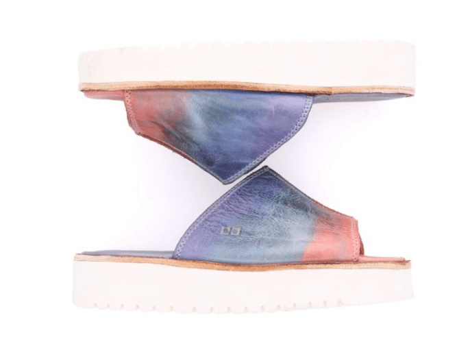 Bed Stu Women's FAIRLEE II Cotton Candy Tie Dye Leather Slide Platform Sandal F395005-CTCNTD