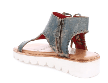 Bed Stu Women's Zoe II Dark Teal Lux Leather Wedge Sole Sandals F377186-DKTLLX