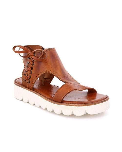 Bed Stu Women's Zoe II Pecan Dip Dye Leather Platform Sole Sandals F377186-Painted Cowgirl Western Store