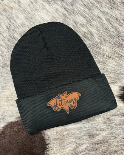 Black Bat S*** Crazy Logo Beanie BLKCH-Painted Cowgirl Western Store