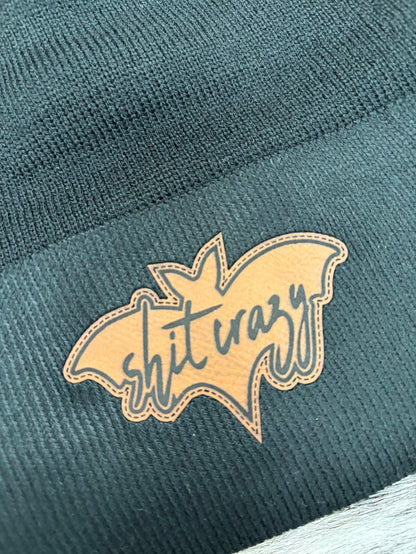 Black Bat S*** Crazy Logo Beanie BLKCH-Painted Cowgirl Western Store