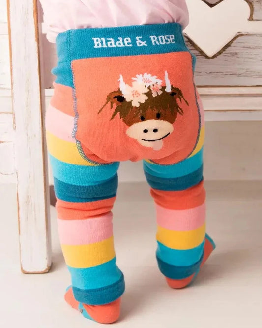 Blade & Rose Infant/Toddler Bonnie the Highland Cow Baby Leggings 9667 9668 9669-Painted Cowgirl Western Store