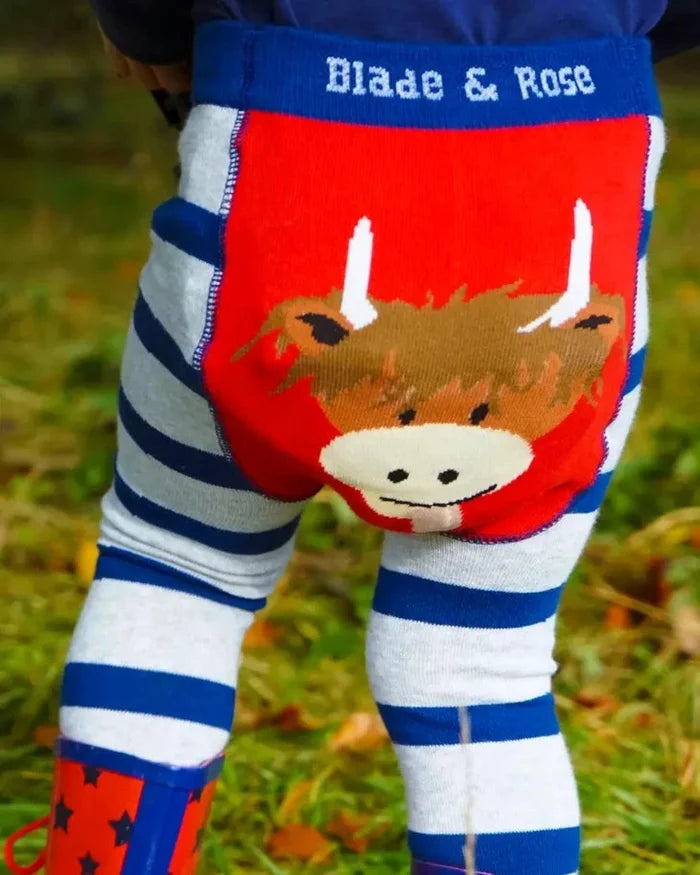 Blade & Rose Infant/Toddler Highland Cow Baby Leggings 10569 10570 10571-Painted Cowgirl Western Store