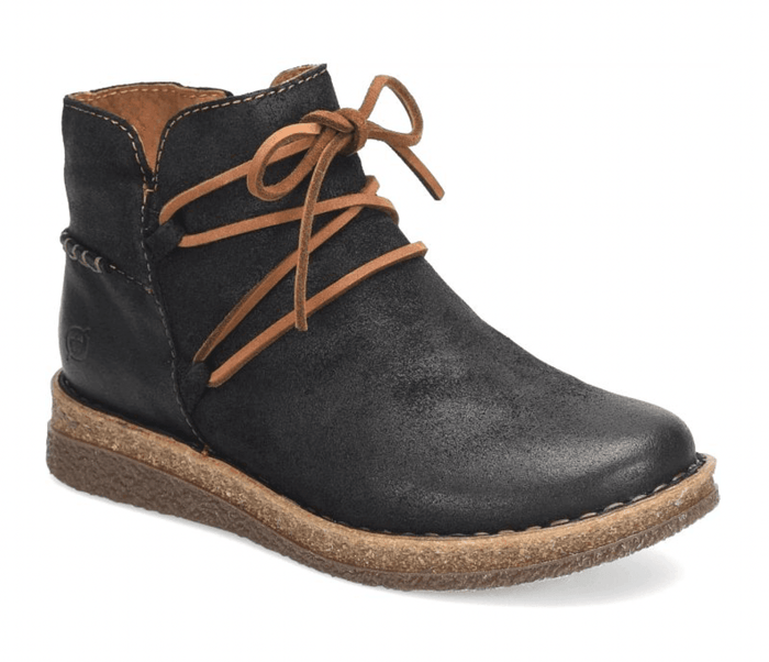 Born Women's Calyn Distressed Black Suede Leather Bootie Ankle Boot BR0027609