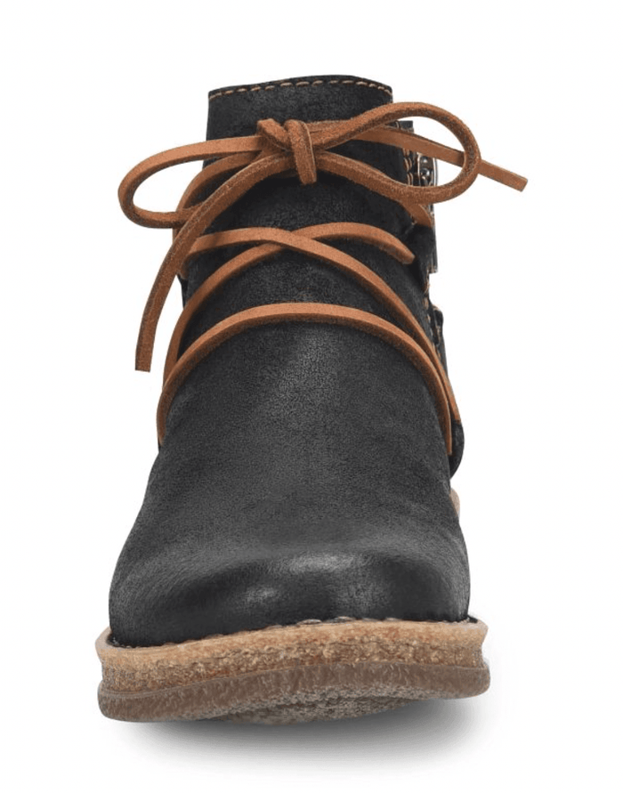 Born Women's Calyn Distressed Black Suede Leather Bootie Ankle Boot BR0027609