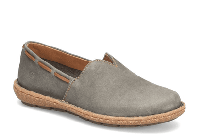 Born Women's Naya Grey Soft Hand-Finished Nubuck Leather Slip On Shoe BR0027822